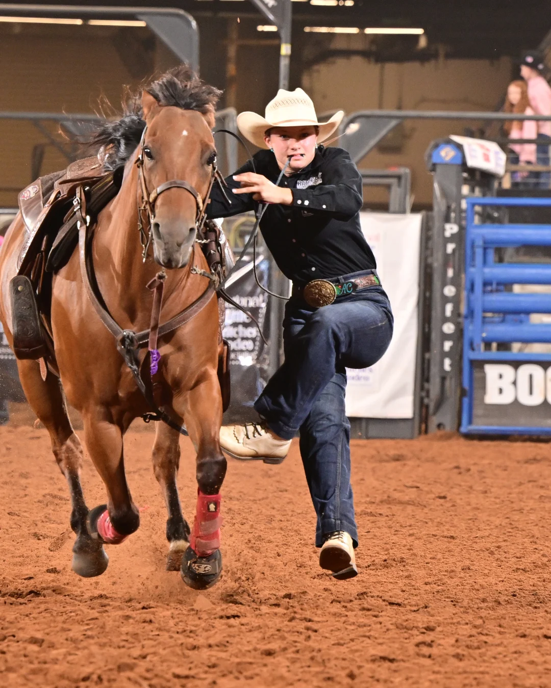A Next Level champion with her saddle and buckles